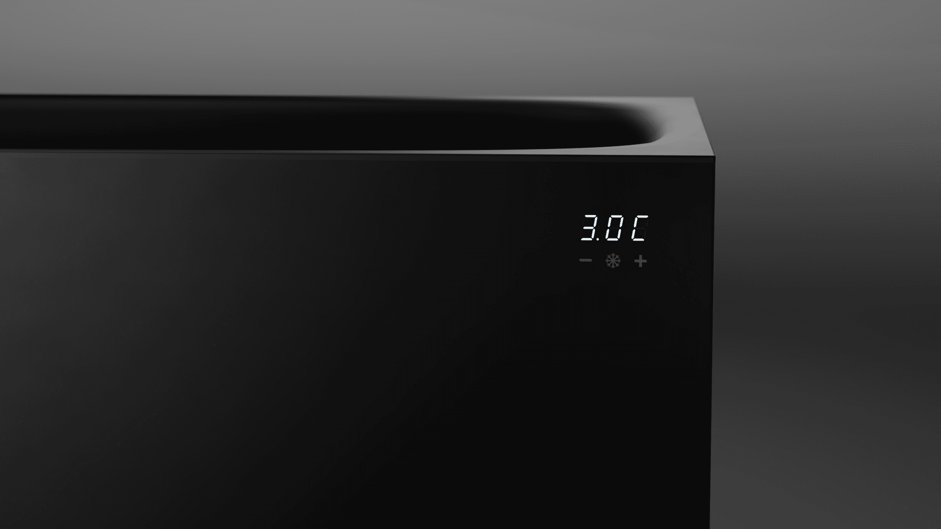 Matte black The Icy cold pool. Digital display with inputs and 3.0 Celcius value
