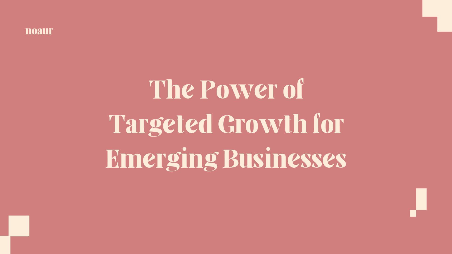 Image contains a quote: "The power of targeted growth for emerging businesses"